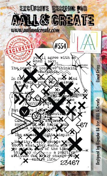 Aall & Create A6 Stamp #554 - Lined Cross