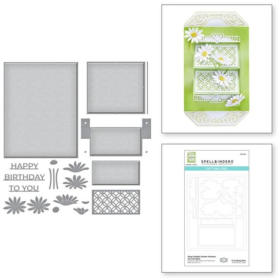 Spellbinders Spellbinders Daisy Delight Garden Shutters A2 Card Base Etched Dies by Becca Feeken S5-479