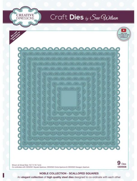 Creative Expressions Creative Expressions Sue Wilson Noble Collection Scalloped Squares Craft Die