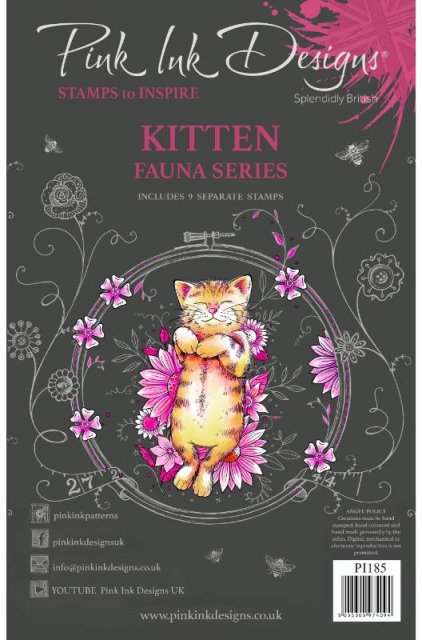 Pink Ink Pink Ink Designs Kitten 6 in x 8 in Clear Stamp Set