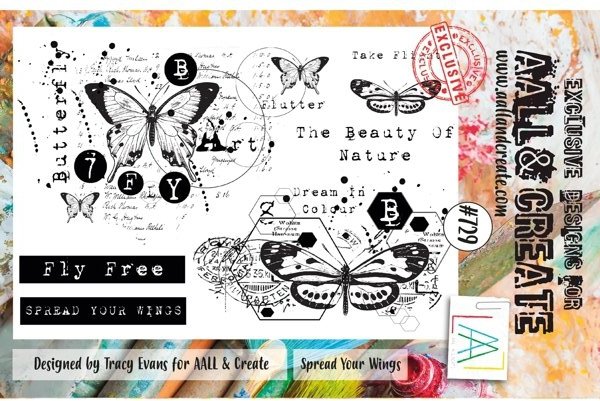 Aall & Create Aall & Create - A5 Stamp #729 - Spread Your Wings