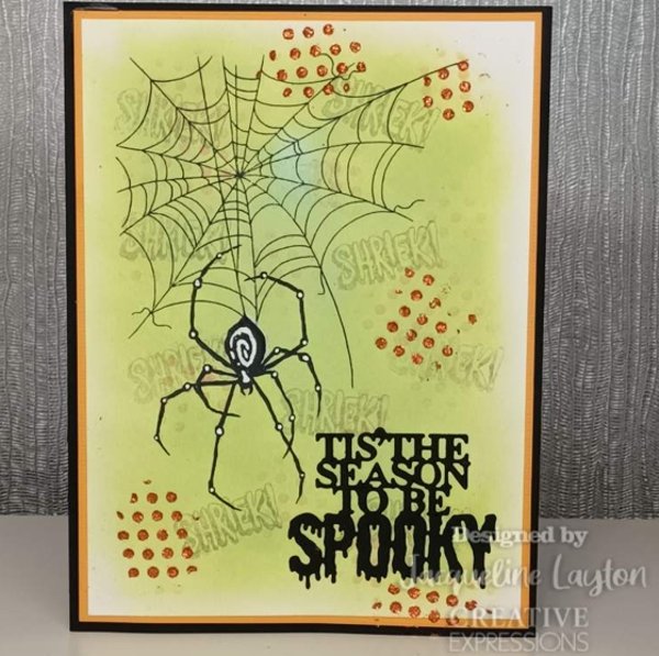 Woodware Clear Singles Creepy Spider 4 in x 6 in Stamp Woodware