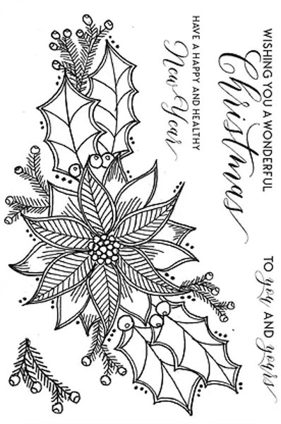 Julie Hickey Julie Hickey Designs - Poinsettia Corner A6 Stamp Set JH1062