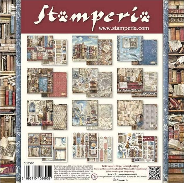 Stamperia, Vintage Library 12 x 12 Inch Paper Pack