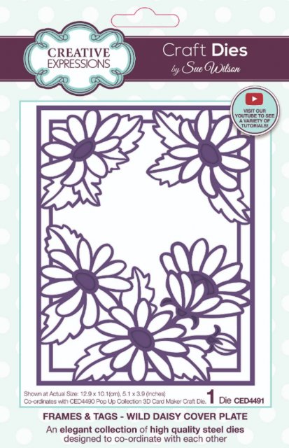 Creative Expressions Sue Wilson Frames & Tags Wild Daisy Cover Plate Craft Die