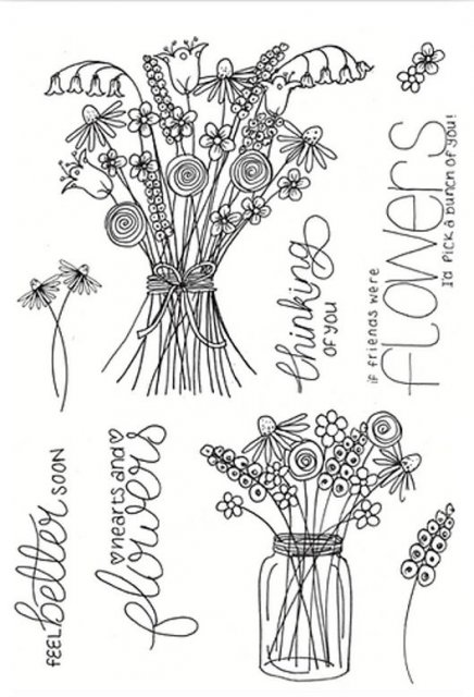 Julie Hickey Julie Hickey Designs Mary's Hand Tied Florals A6 Stamp Set Ds-MG-1022