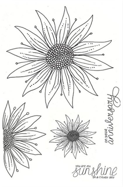 Julie Hickey Julie Hickey Designs Mary's Sunflowers & Sunshine A6 Stamp Set DS-MG-1024