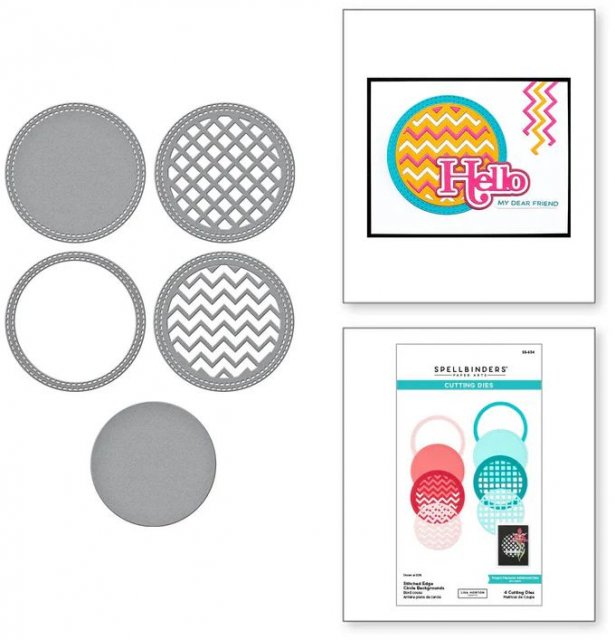 Spellbinders Spellbinders Stitched Edge Circle Backgrounds by Lisa Horton Etched Dies S5-634