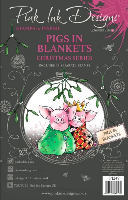 Pink Ink Pink Ink Designs Pigs In Blankets 6 in x 8 in Clear Stamp Set PI249