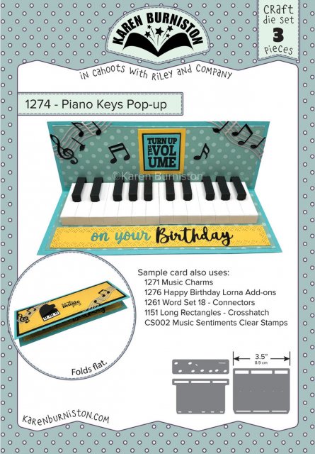 Karen Burniston Karen Burniston Die Set - Piano Keys Pop-up 1274