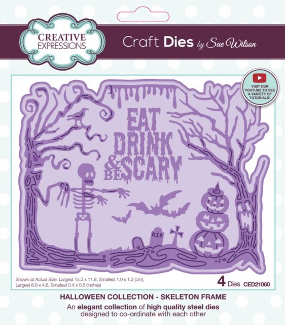 Creative Expressions Creative Expressions Sue Wilson Halloween Skeleton Frame Craft Die