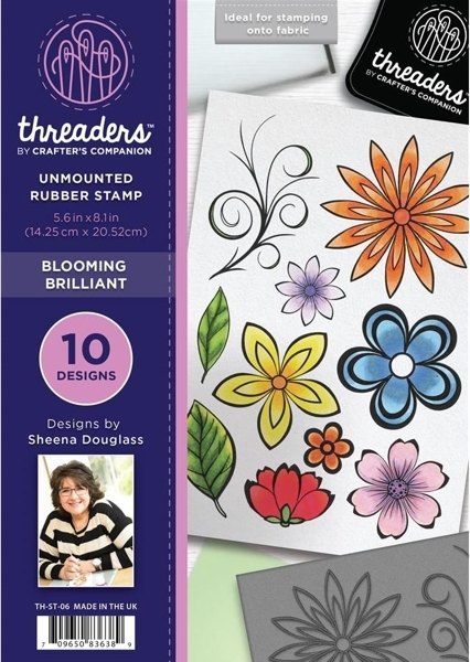 Threaders A5 Unmounted Rubber Stamp - Blooming Brilliant