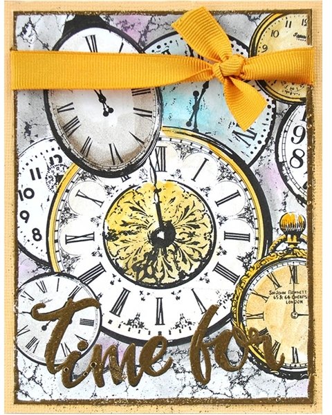 Stampendous Clock Collage 6x6' Cling Rubber Stamp - Stampendous - HixxySoft